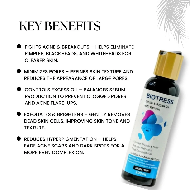 Biotress Biotin & Argan Oil with Keratin 100ml | Hair Growth & Strengthening Oil 4 Biotress Hair Oil