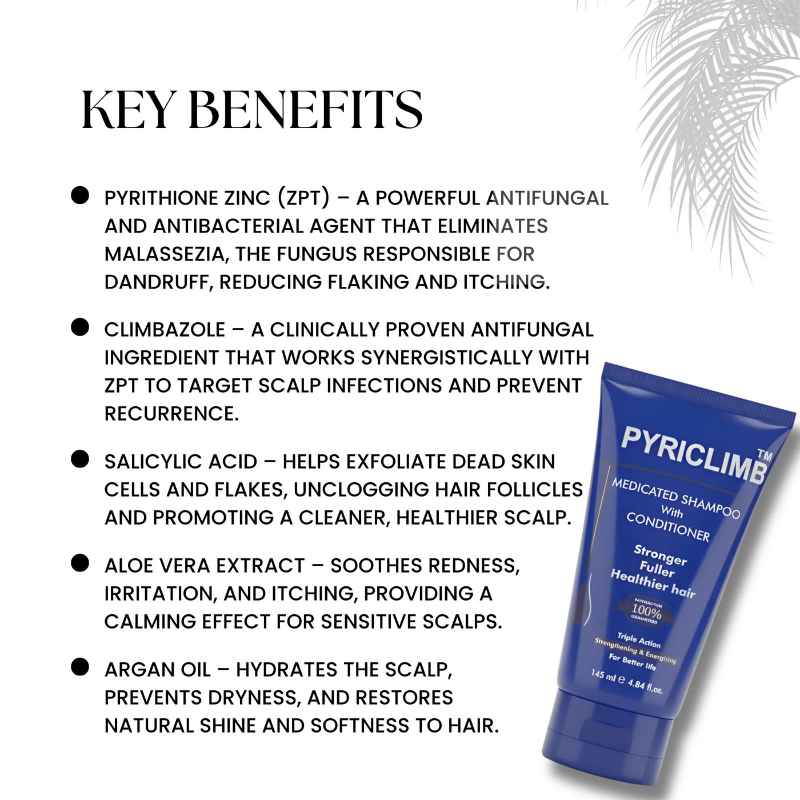 Pyriclimb Anti-Dandruff Shampoo | Zinc Pyrithione & Selenium Sulphide 4 medicated shampoo